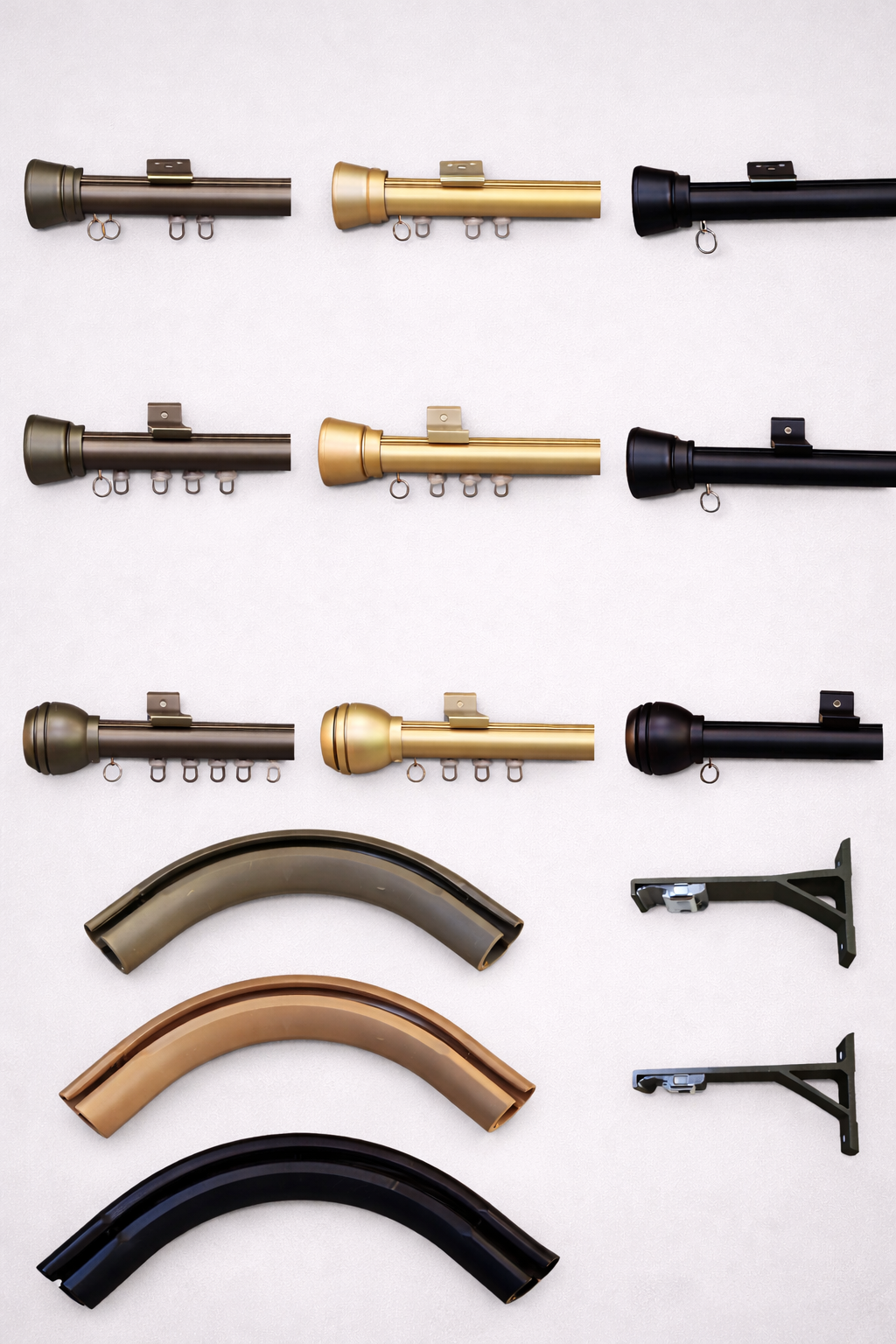 جسور ستائر عصرية - متوفرة بألوان (ذهبي، برونز، أسود)