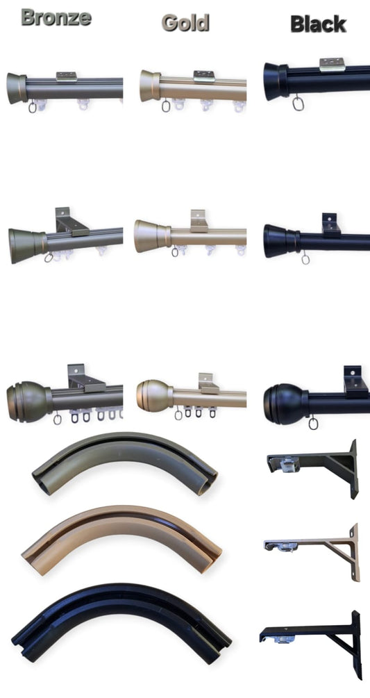 جسور ستائر عصرية - متوفرة بألوان (ذهبي، برونز، أسود)