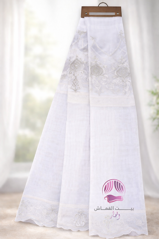 ستائر شيفون مطرزة فاخرة - تصاميم كلاسيكية راقية