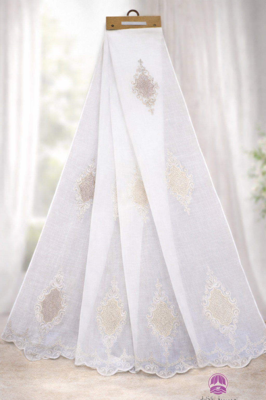 ستائر شيفون مطرزة فاخرة - تصاميم كلاسيكية راقية